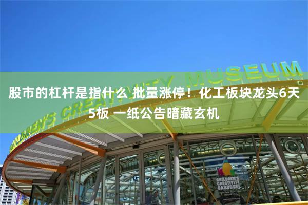 股市的杠杆是指什么 批量涨停！化工板块龙头6天5板 一纸公告暗藏玄机