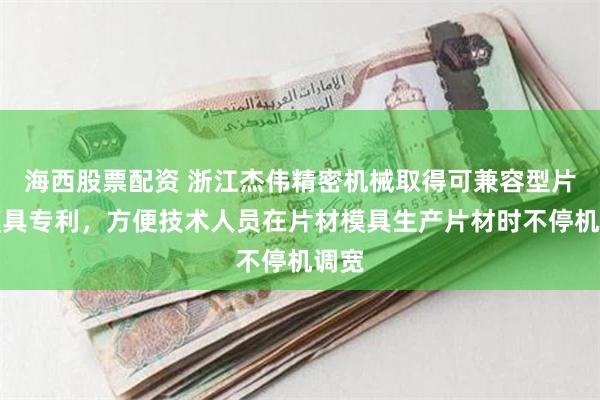 海西股票配资 浙江杰伟精密机械取得可兼容型片材模具专利，方便技术人员在片材模具生产片材时不停机调宽