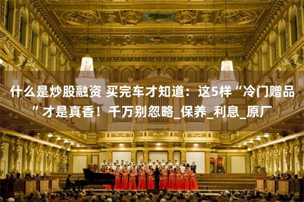 什么是炒股融资 买完车才知道：这5样“冷门赠品”才是真香！千万别忽略_保养_利息_原厂